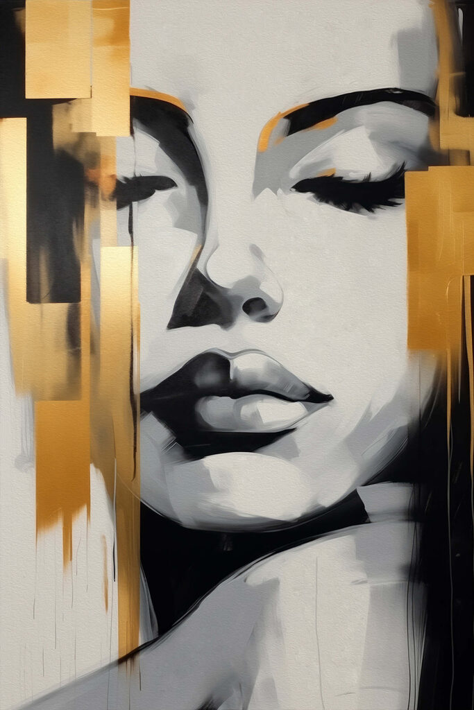 Painting of a woman's face Painting of a woman's face