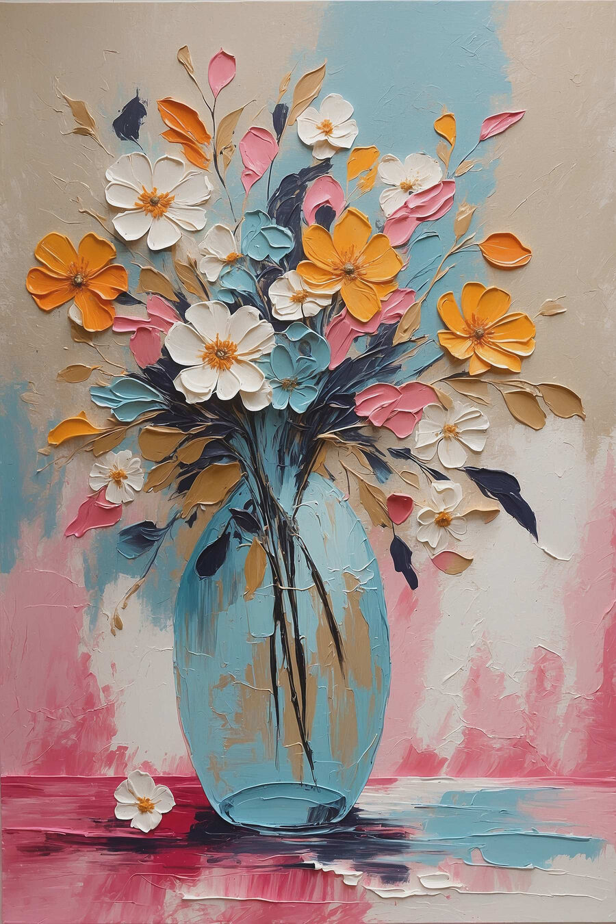 Painting of flowers in a vase Painting of flowers in a vase