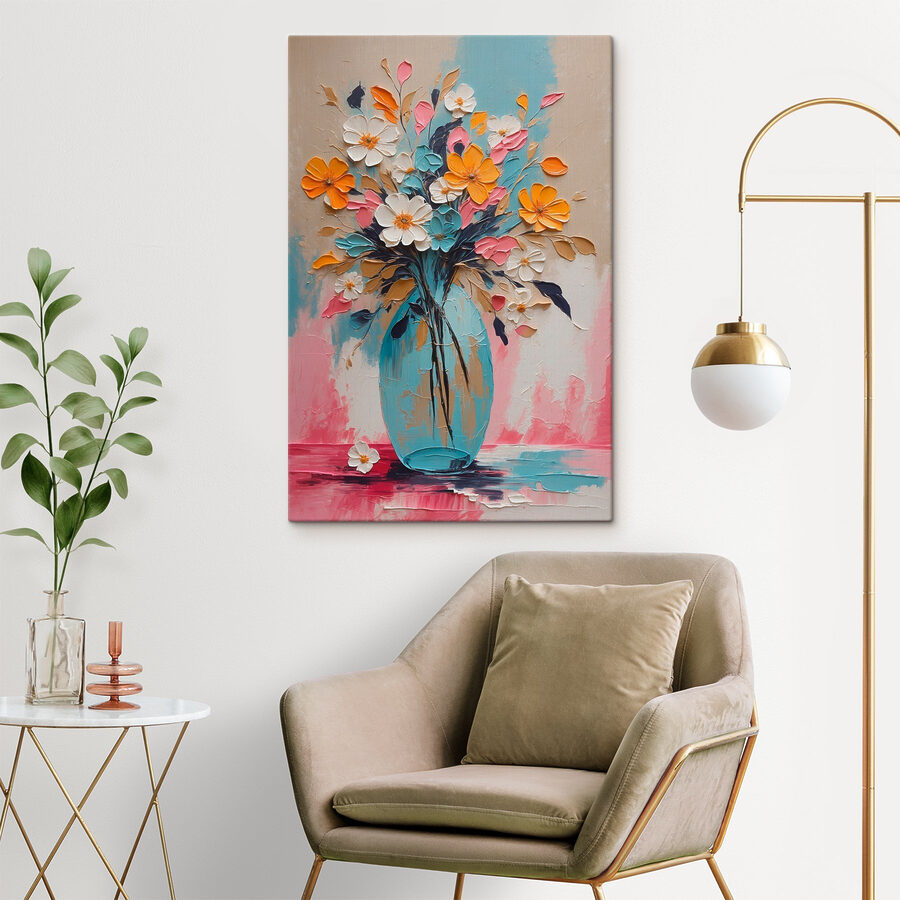 Painting of flowers in a vase Painting of flowers in a vase
