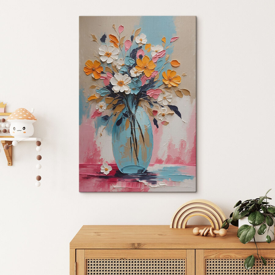 Painting of flowers in a vase Painting of flowers in a vase