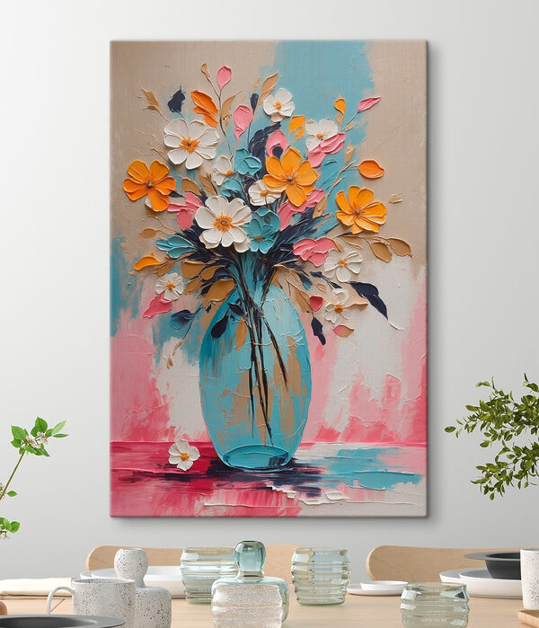 Painting of flowers in a vase Painting of flowers in a vase