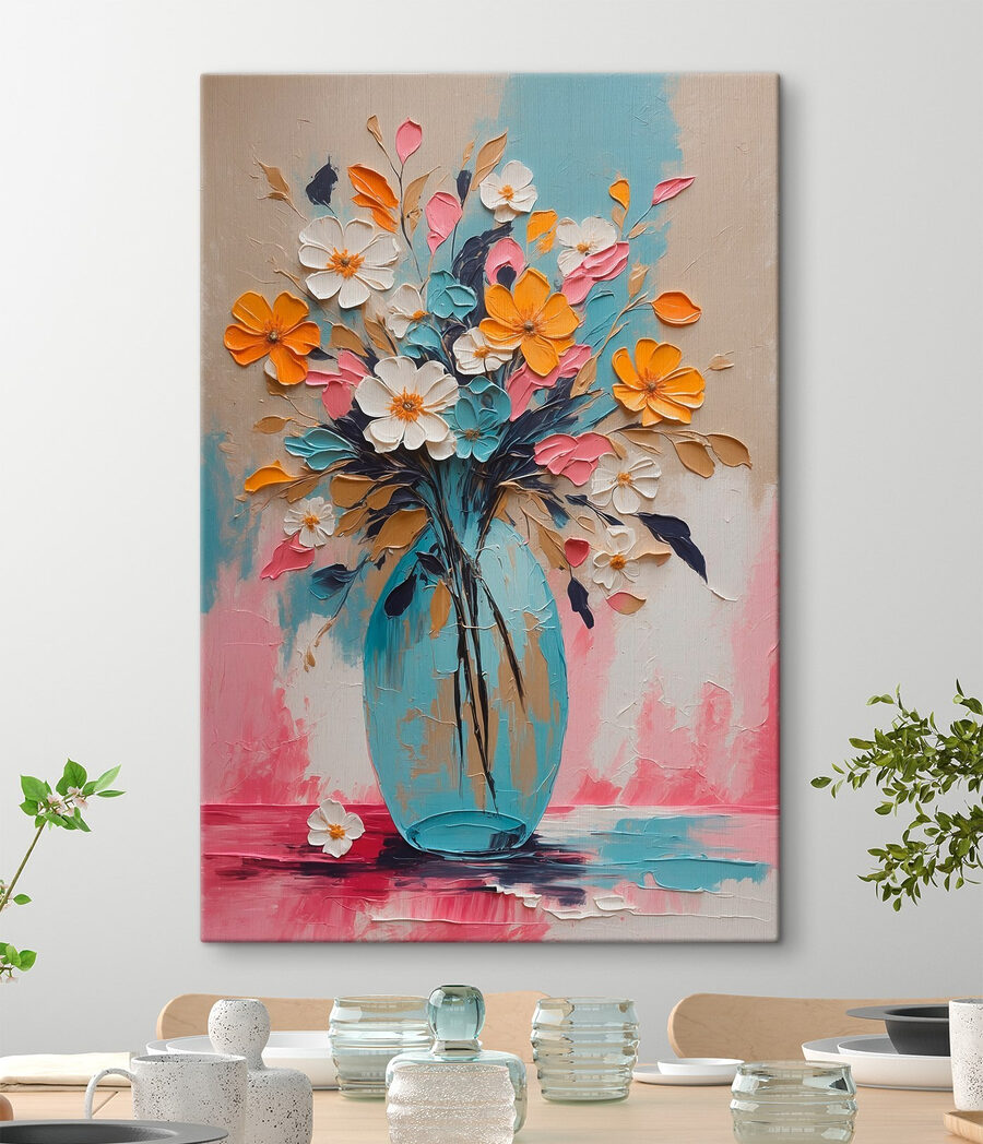 Painting of flowers in a vase Painting of flowers in a vase