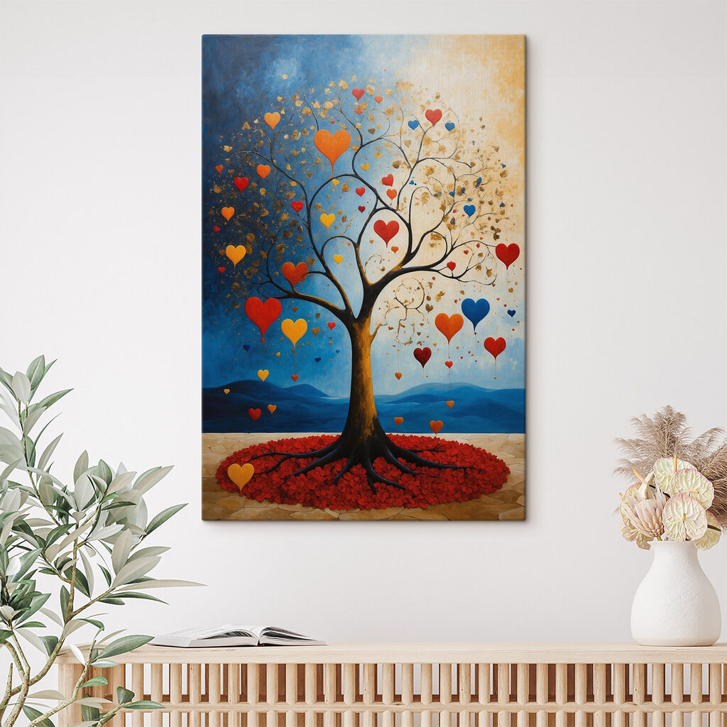Tree with hearts from it