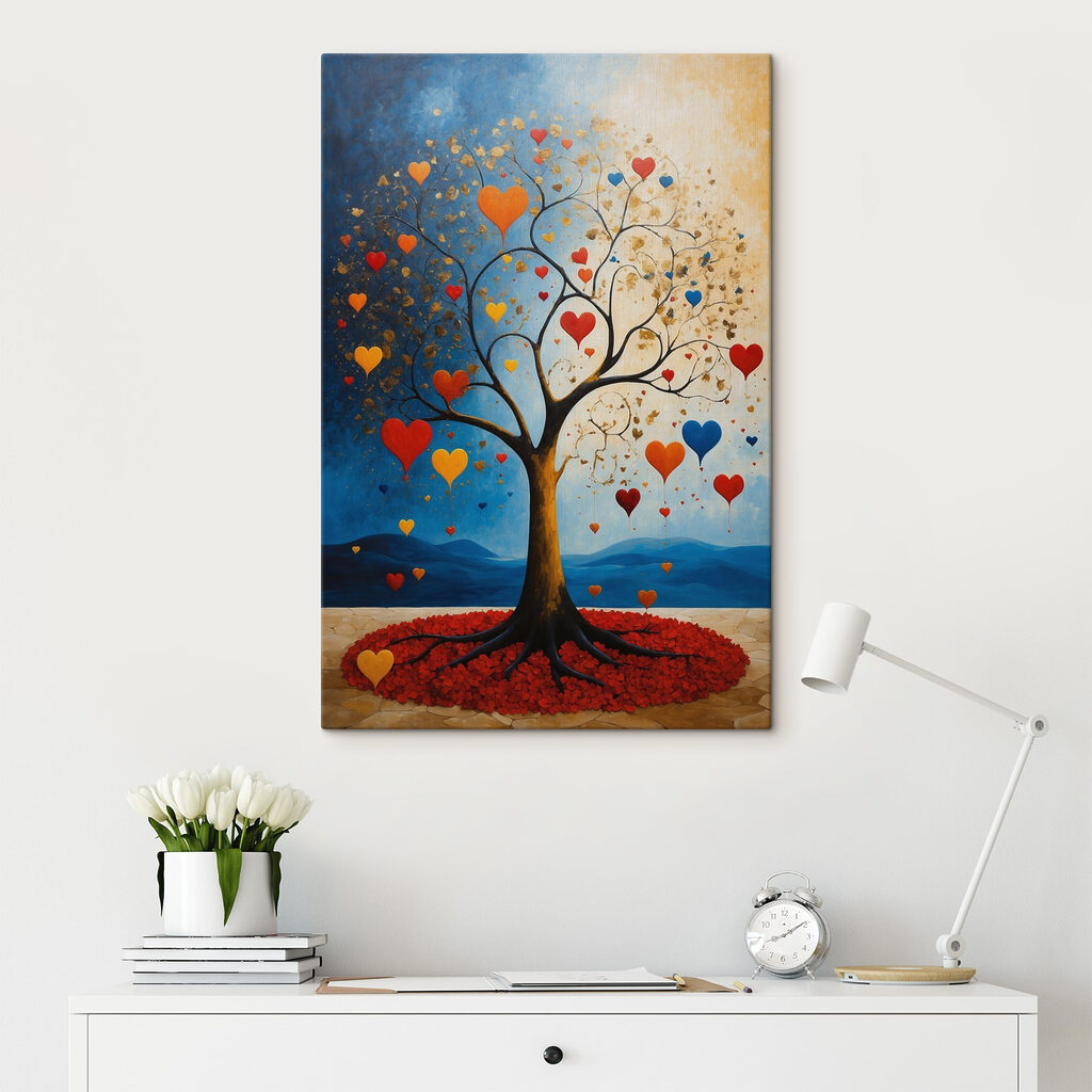 Tree with hearts from it