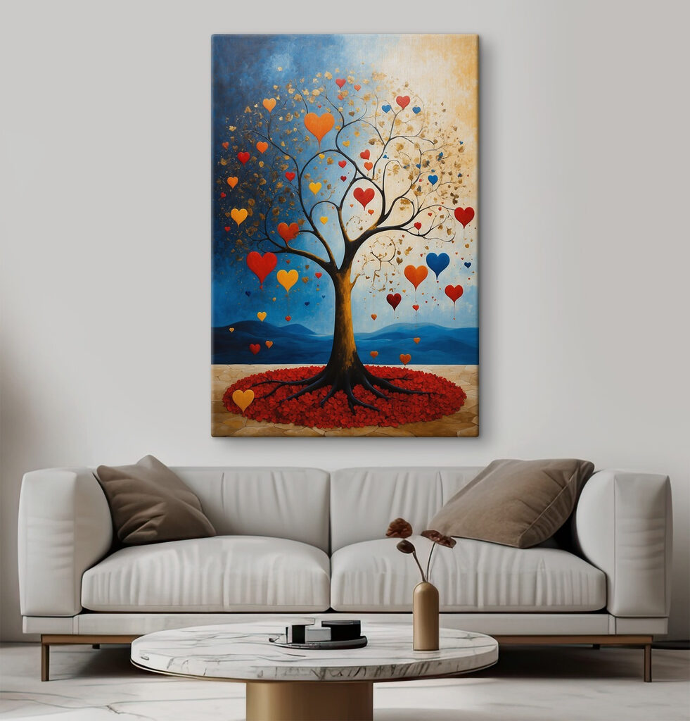 Tree with hearts from it