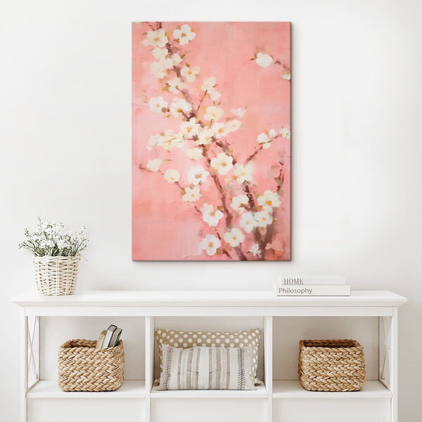 Painting of a branch with white flowers Painting of a branch with white flowers