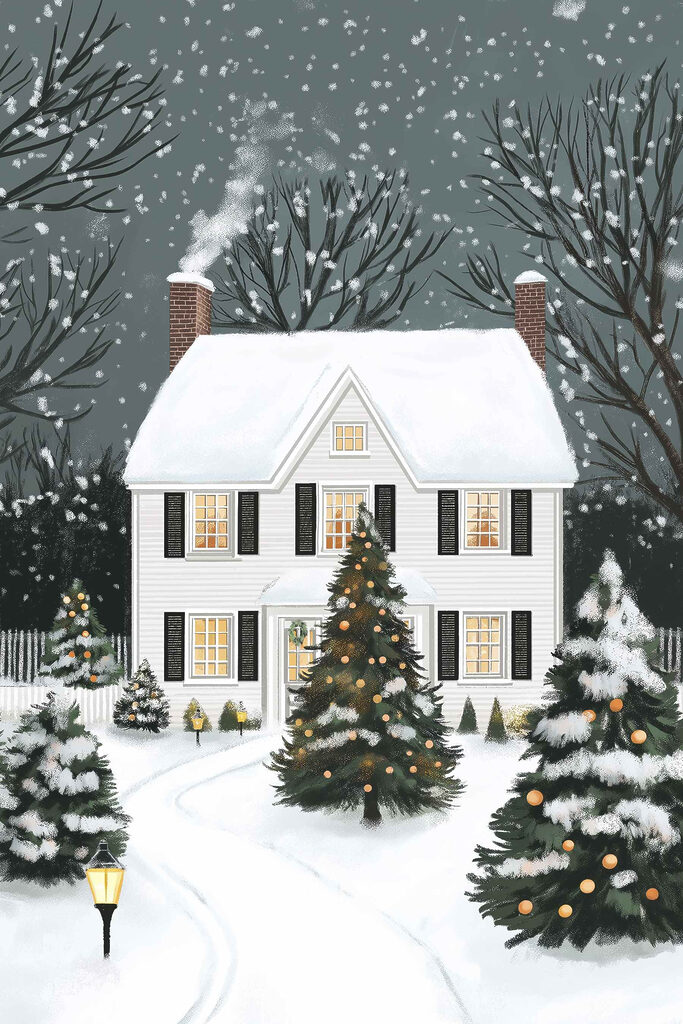 House with trees and snow House with trees and snow