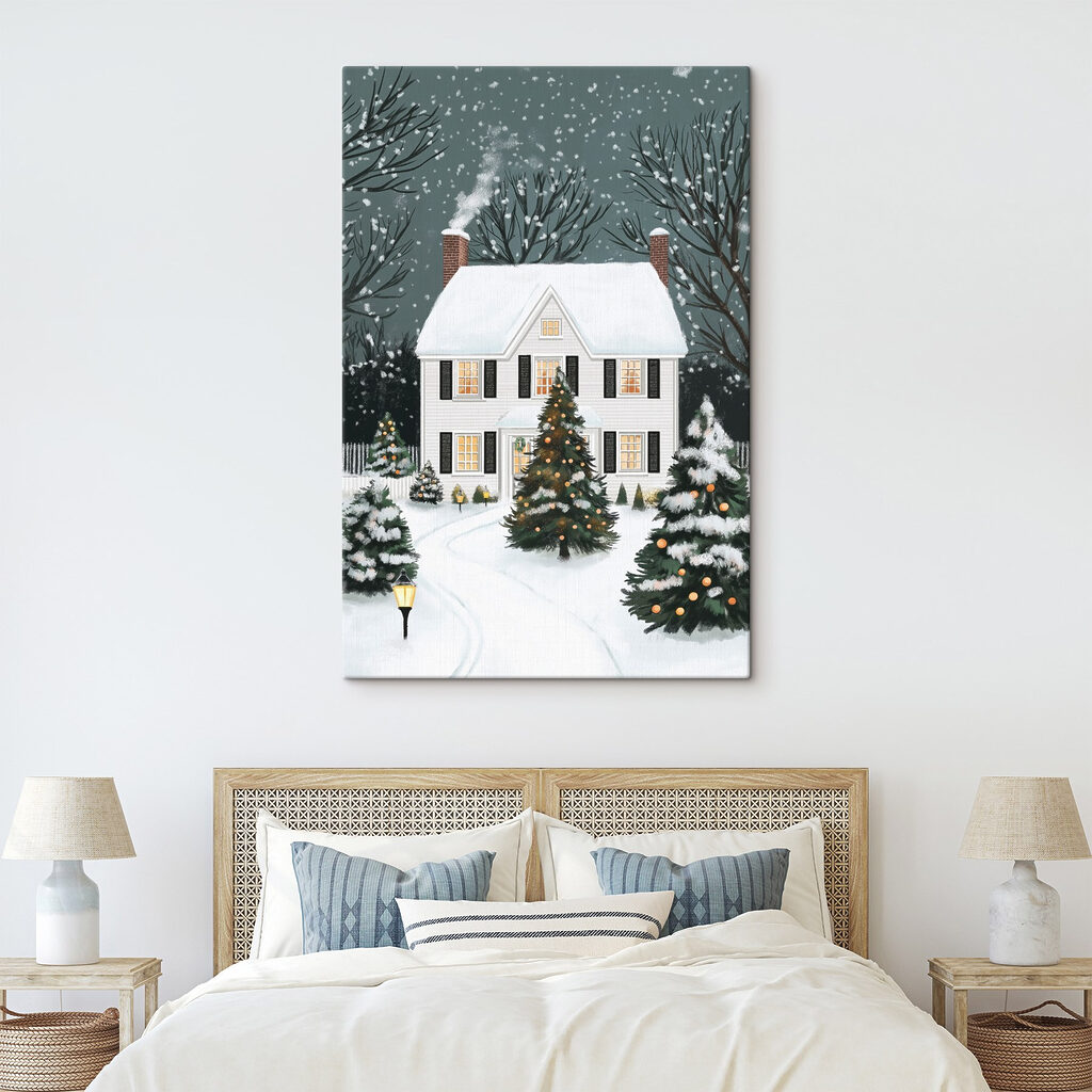 House with trees and snow House with trees and snow
