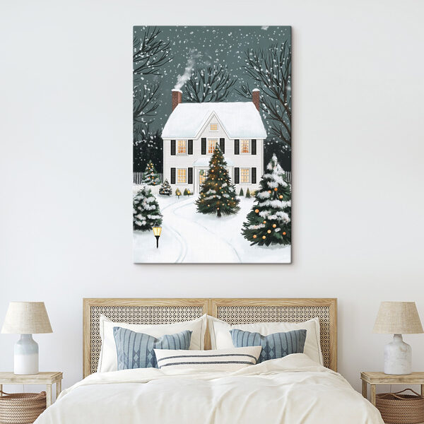 House with trees and snow House with trees and snow