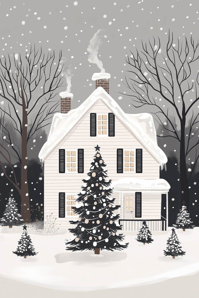 House with a tree in front of it