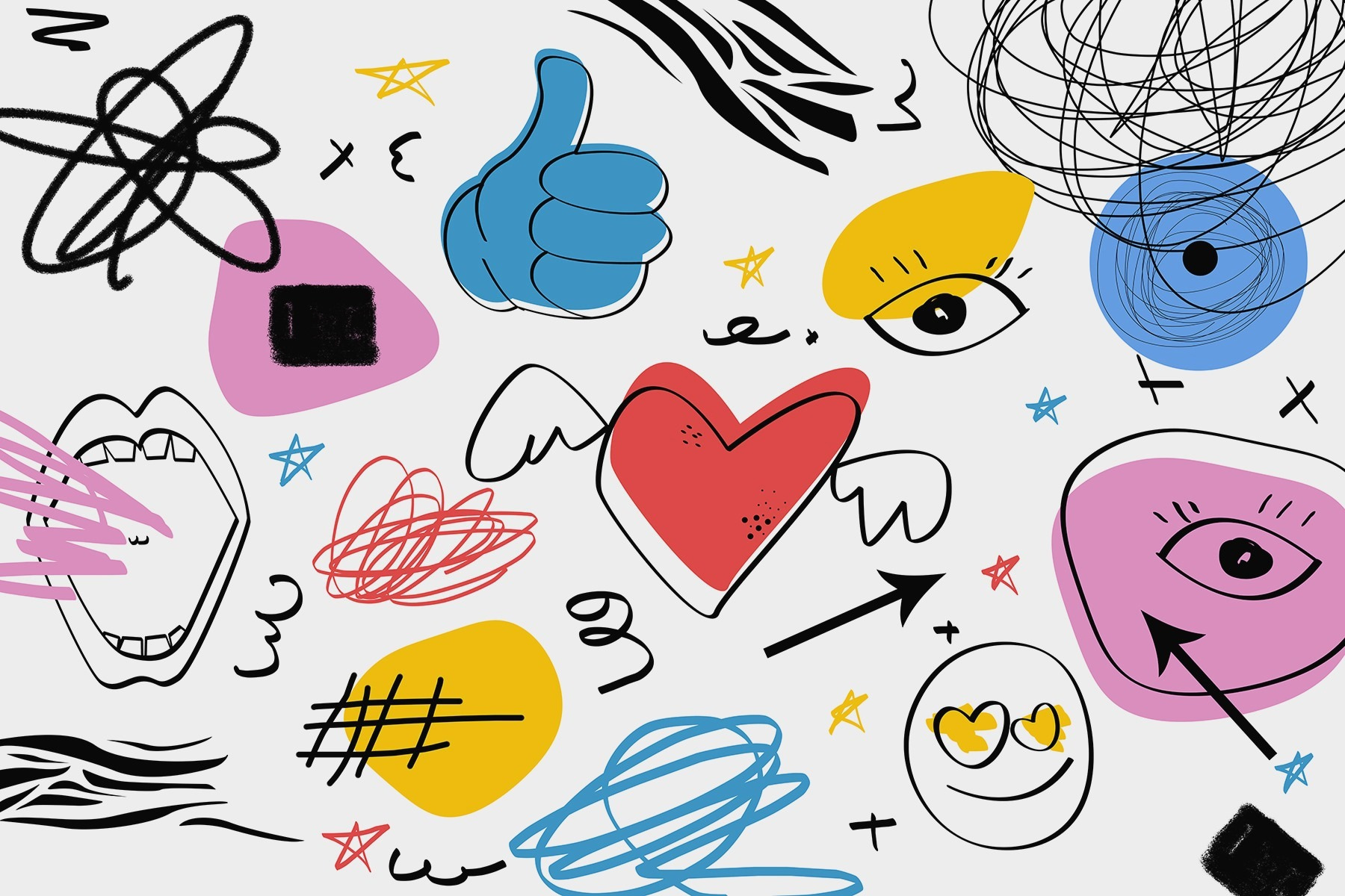 Collection of different colored objects