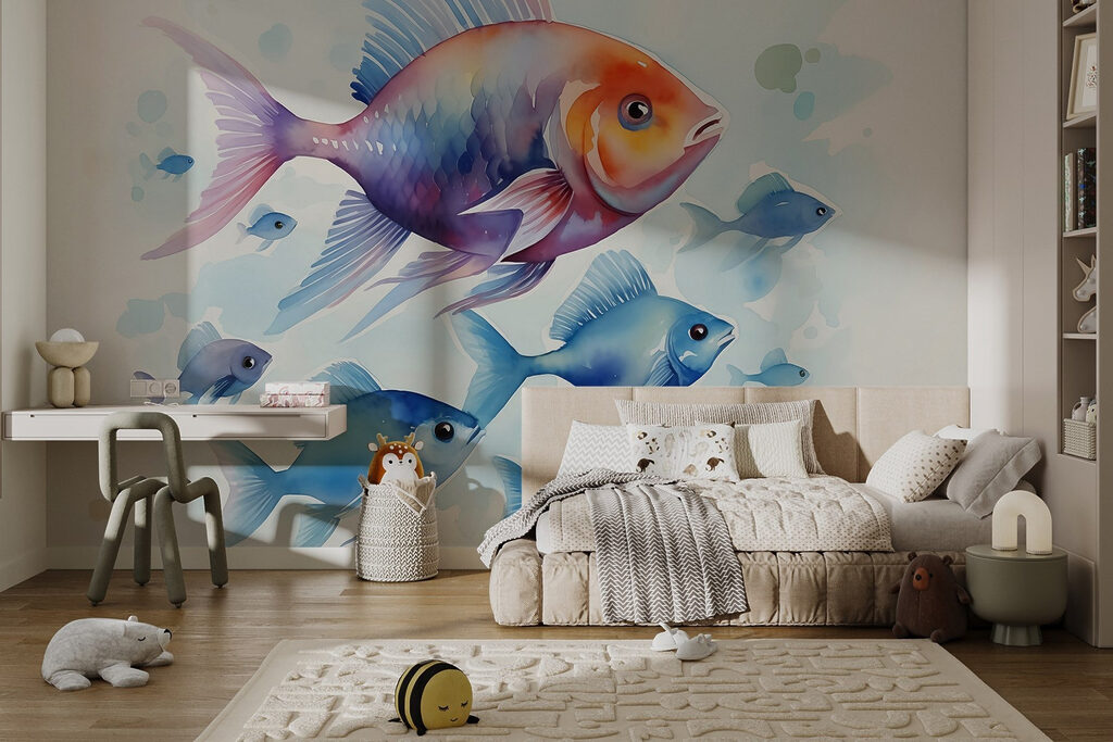 Group of fish swimming in water Group of fish swimming in water