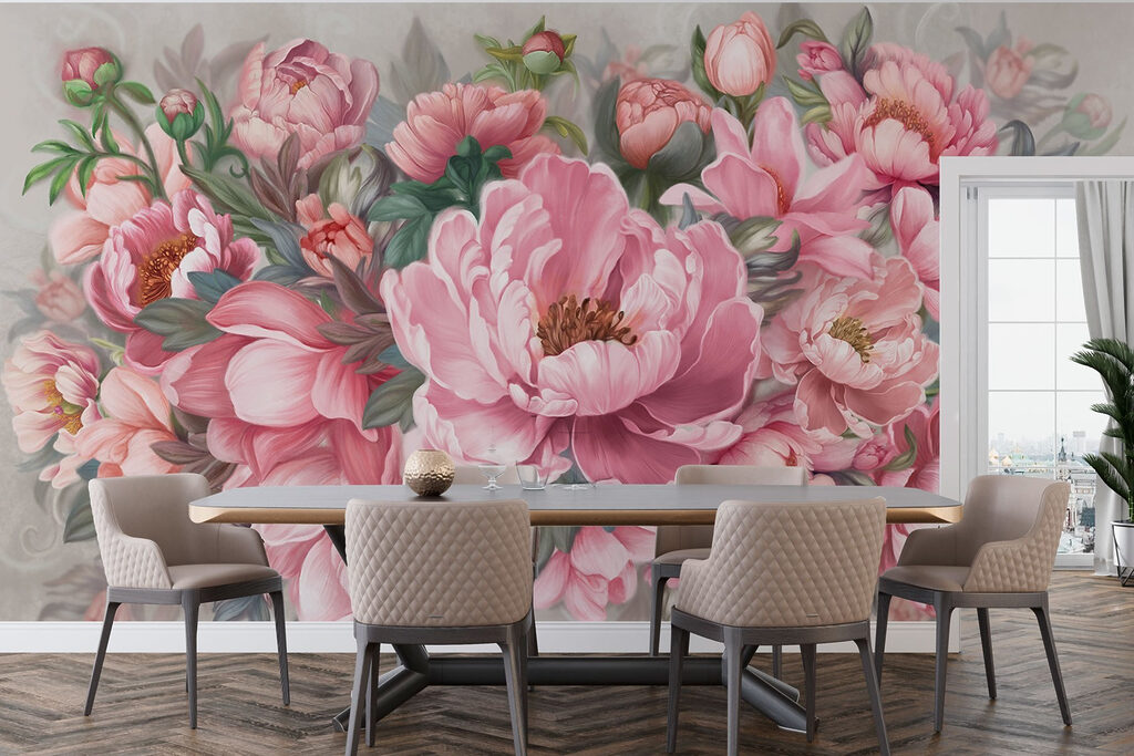 Painting of pink flowers