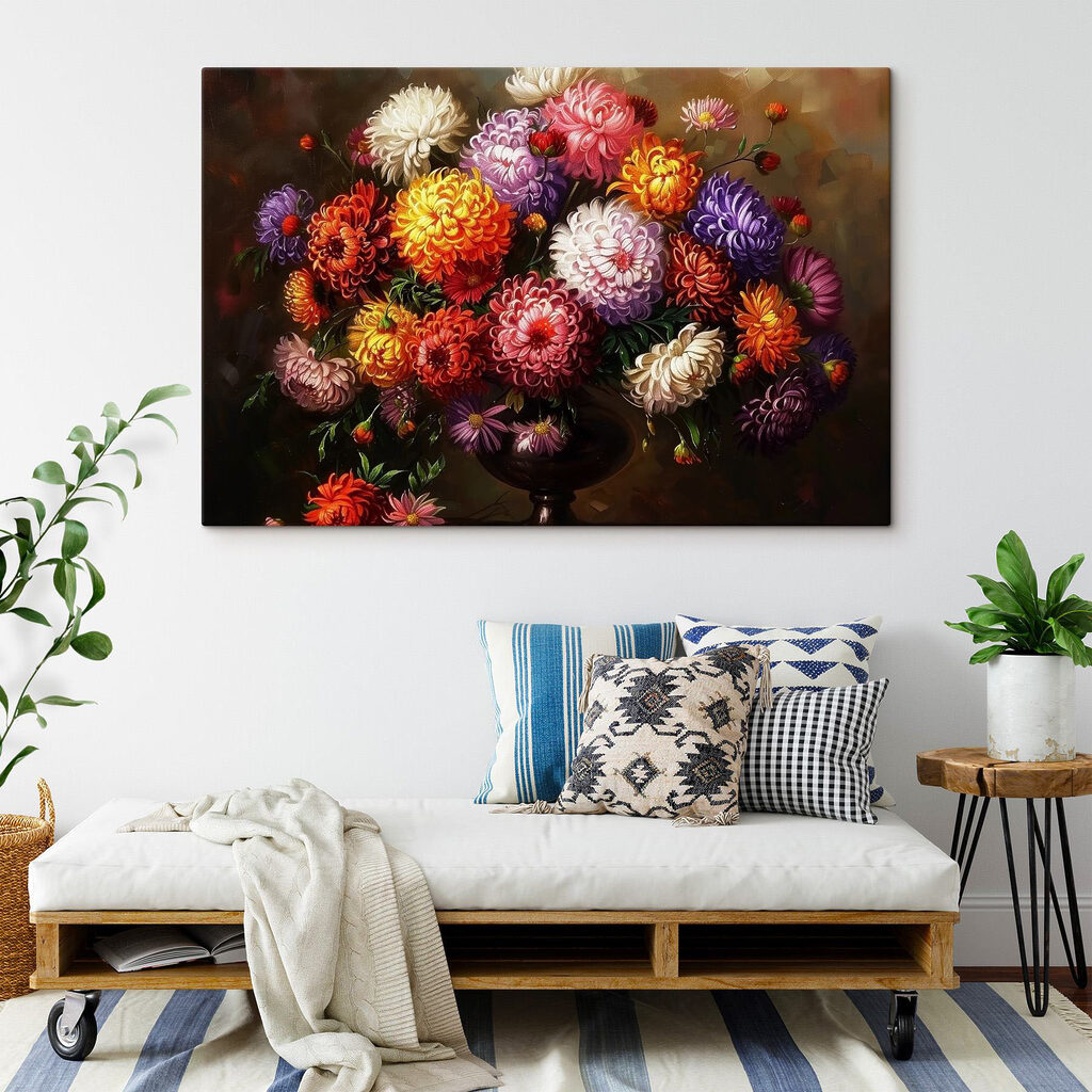 Painting of flowers in a vase Painting of flowers in a vase