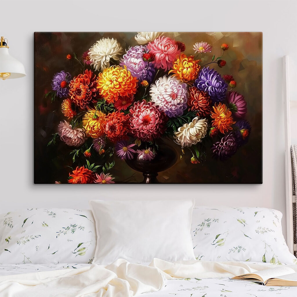 Painting of flowers in a vase Painting of flowers in a vase