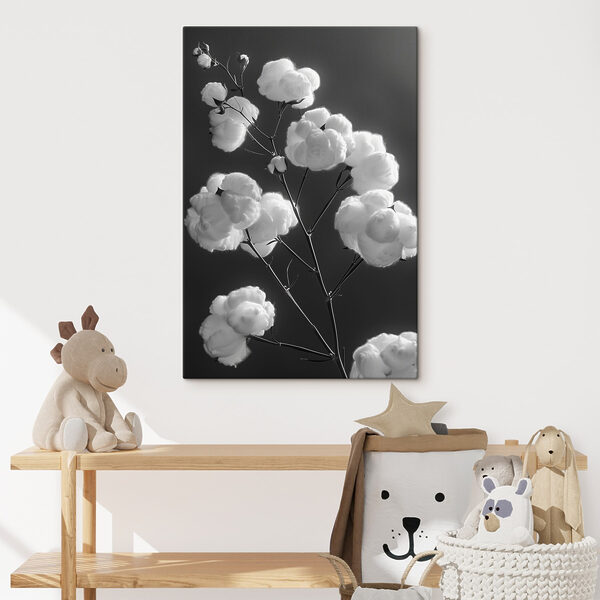 Plant with cotton balls Plant with cotton balls