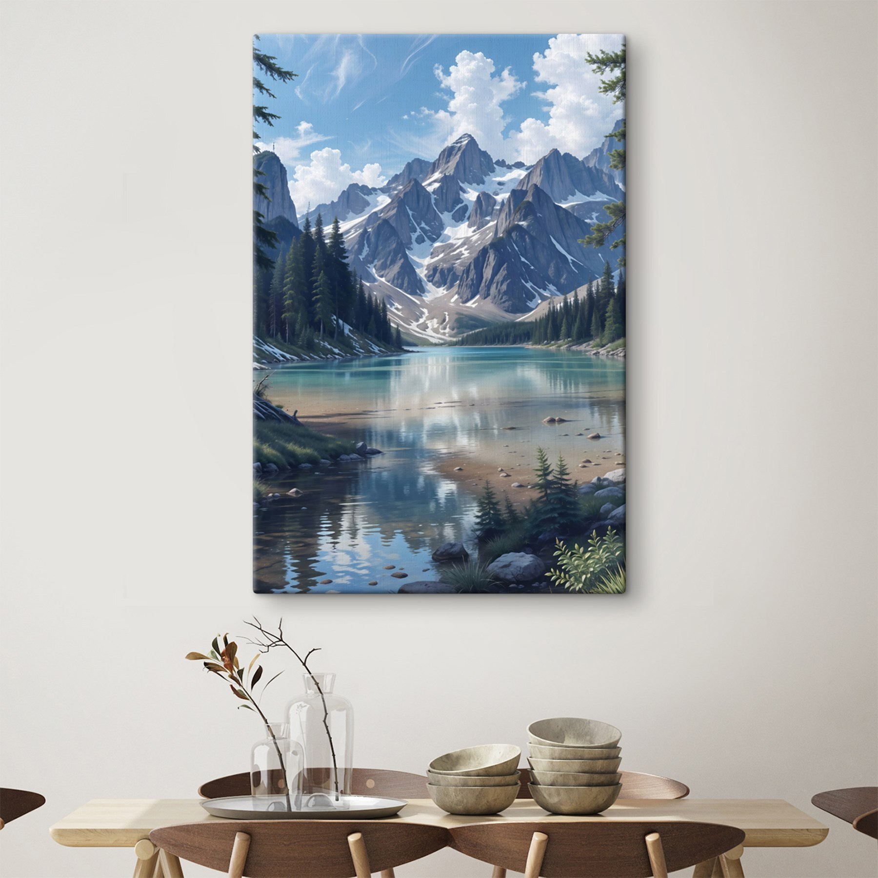 Lake surrounded by mountains