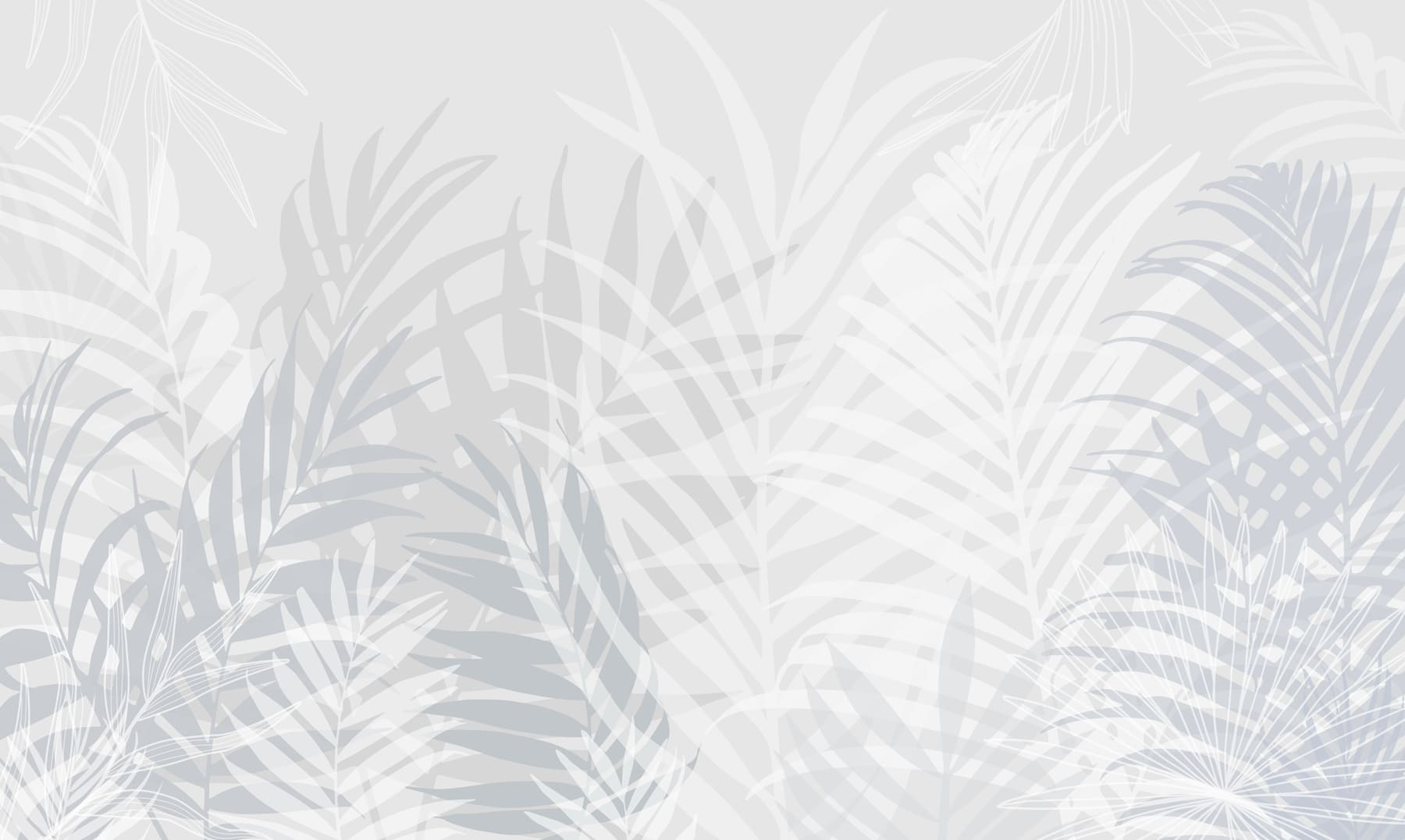 Grey and white background with leaves