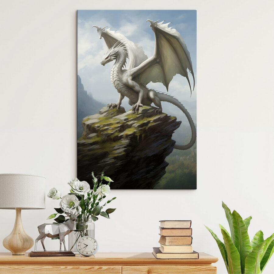 Obraz Bílý drak na skále - Image 2