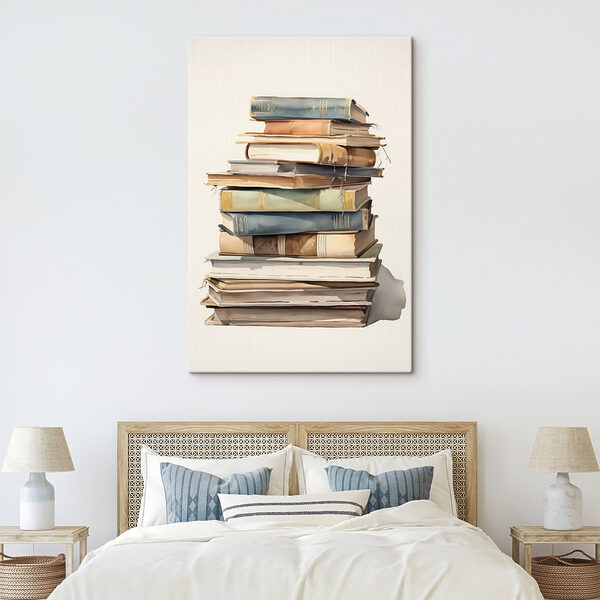 Watercolor of a stack of books Watercolor of a stack of books