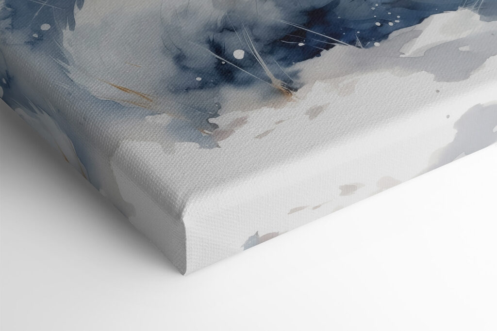 Watercolor of a fox lying in the snow