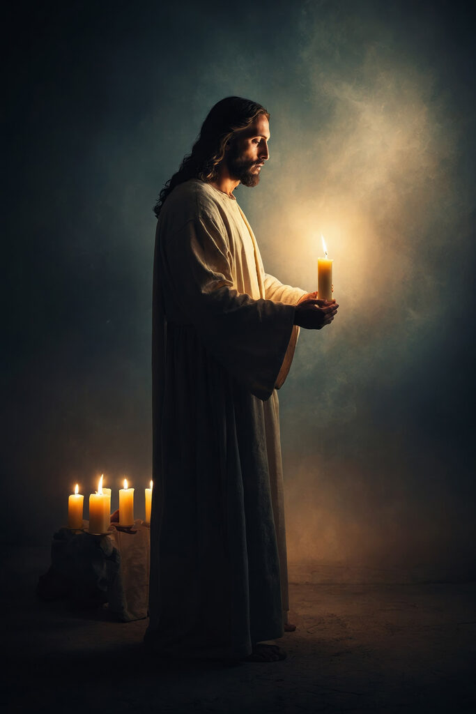 Man holding a candle