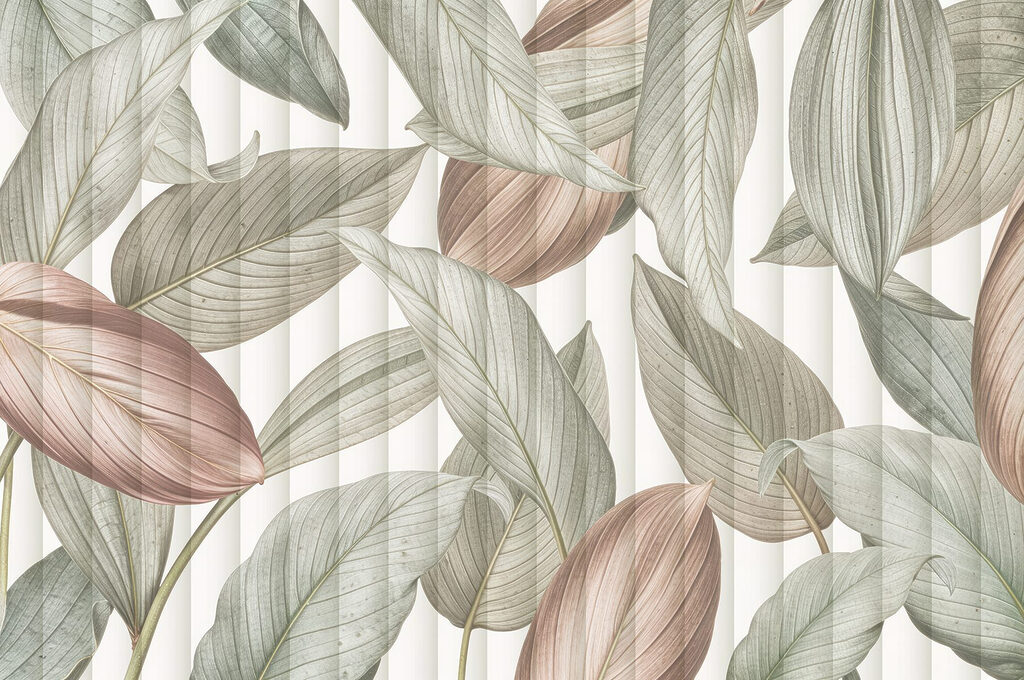 Whimsical leaves in soft tones