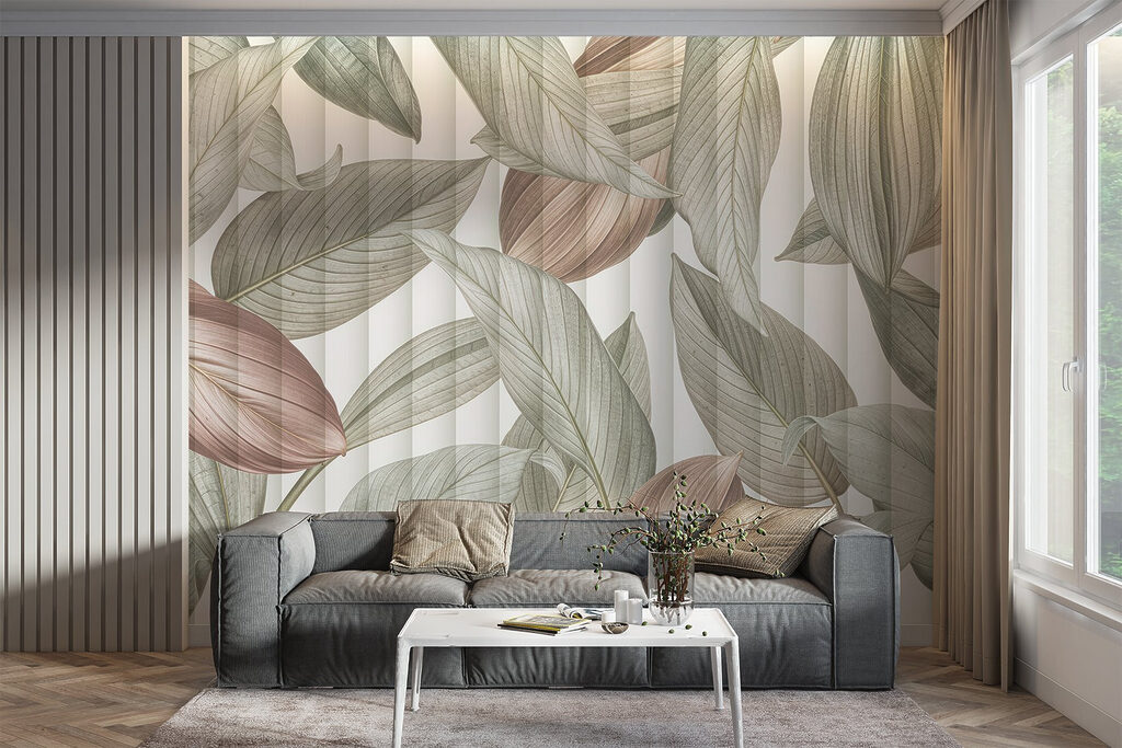 Whimsical leaves in soft tones