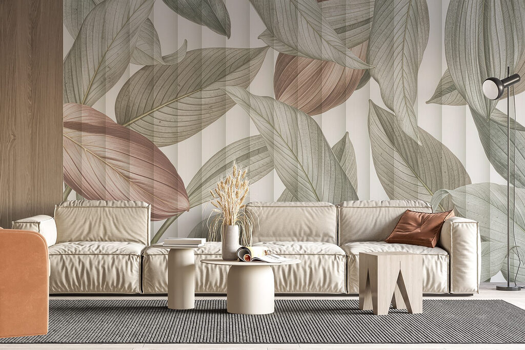 Whimsical leaves in soft tones