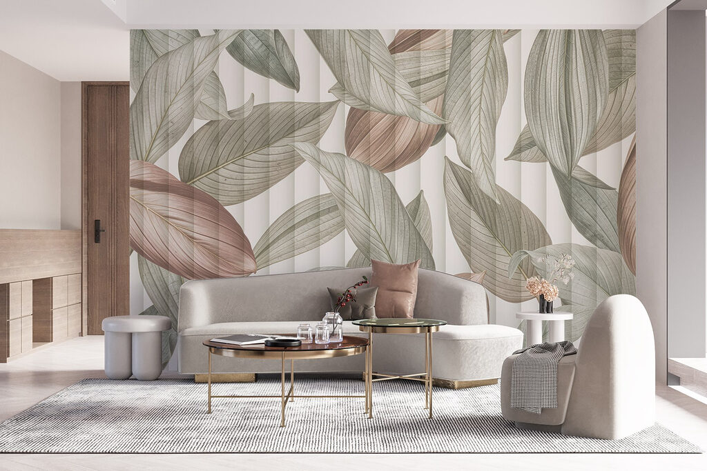 Whimsical leaves in soft tones