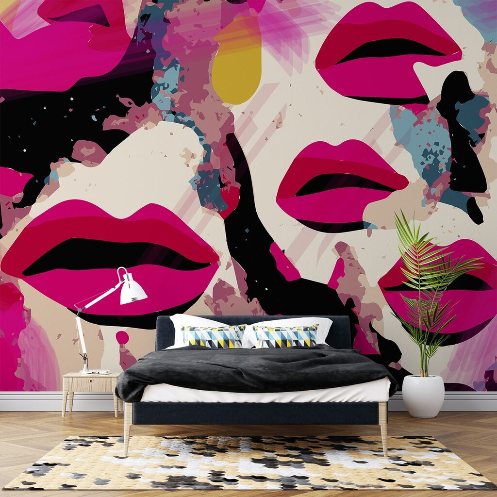 Group of lips with different colors