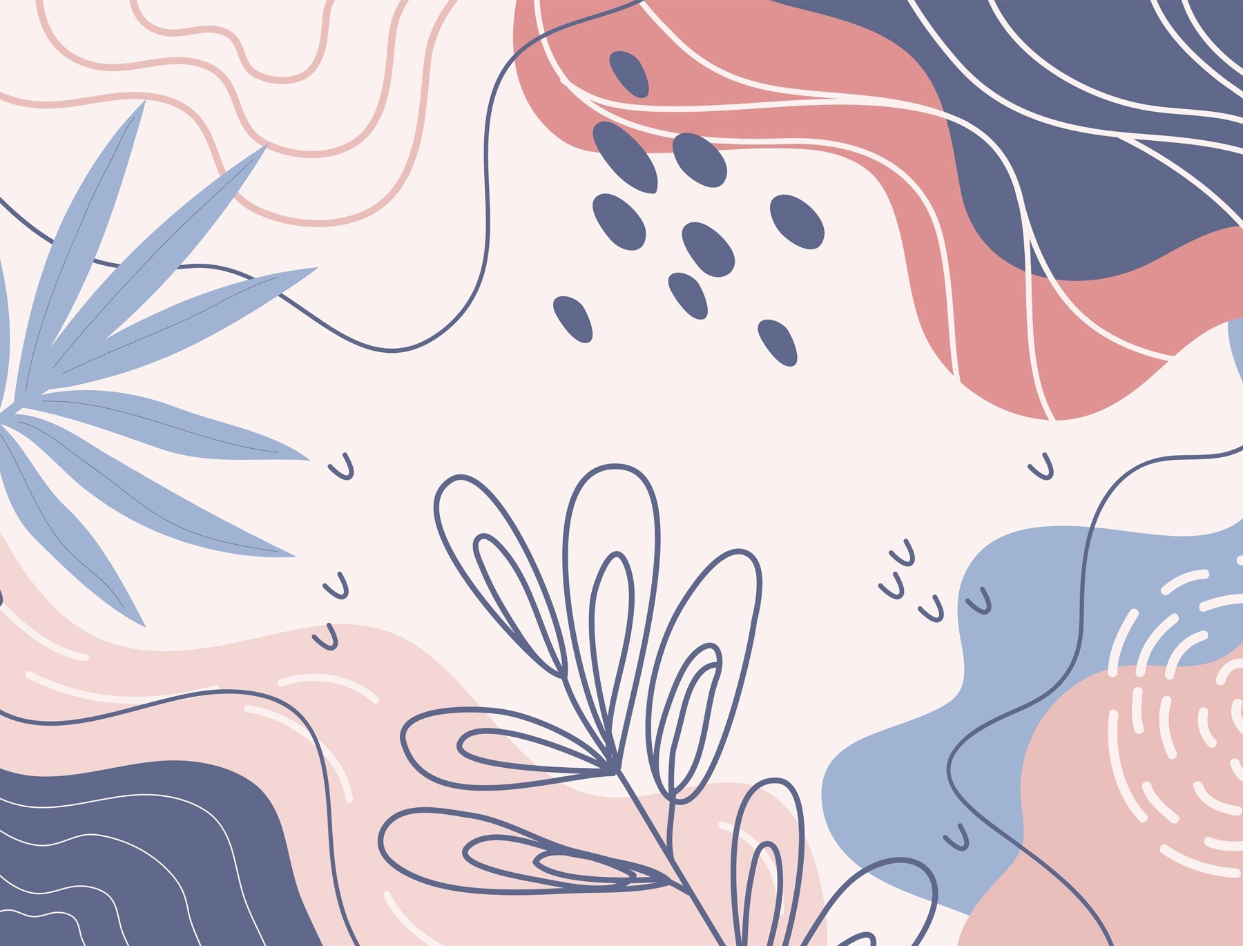 Colorful pattern with leaves and shapes Colorful pattern with leaves and shapes