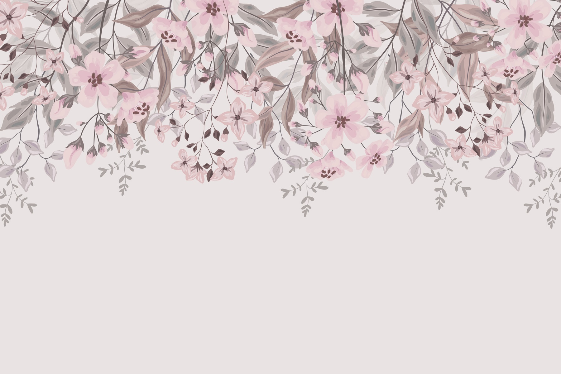 Pink flowers and leaves Pink flowers and leaves