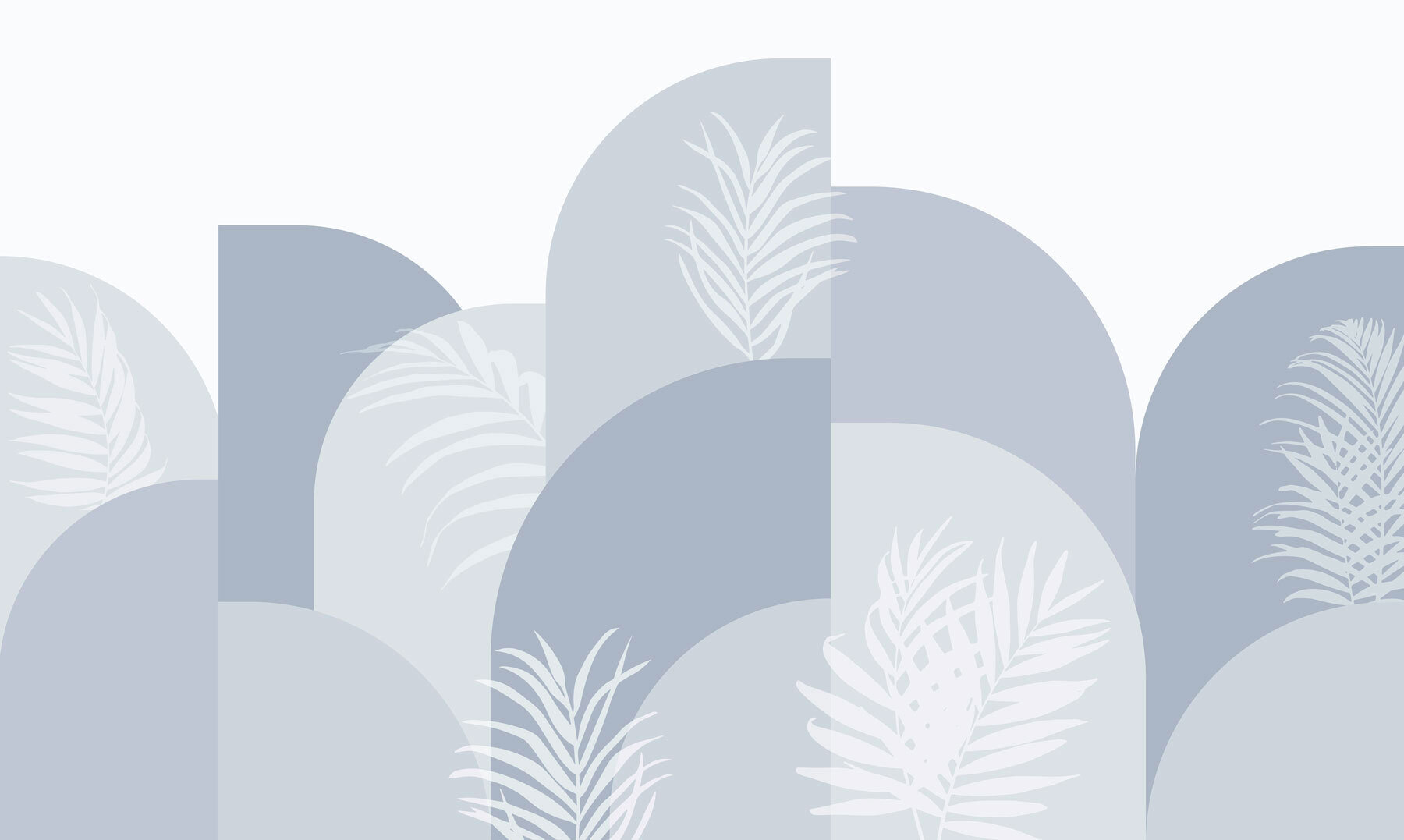 White leaves on a blue background