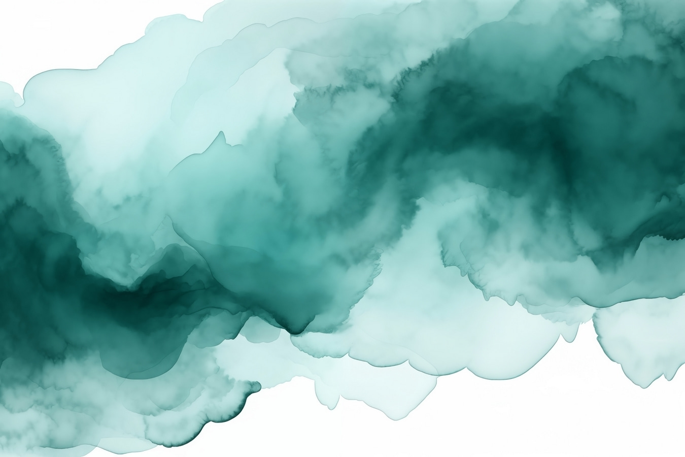 Soothing watercolor abstract in teal hues