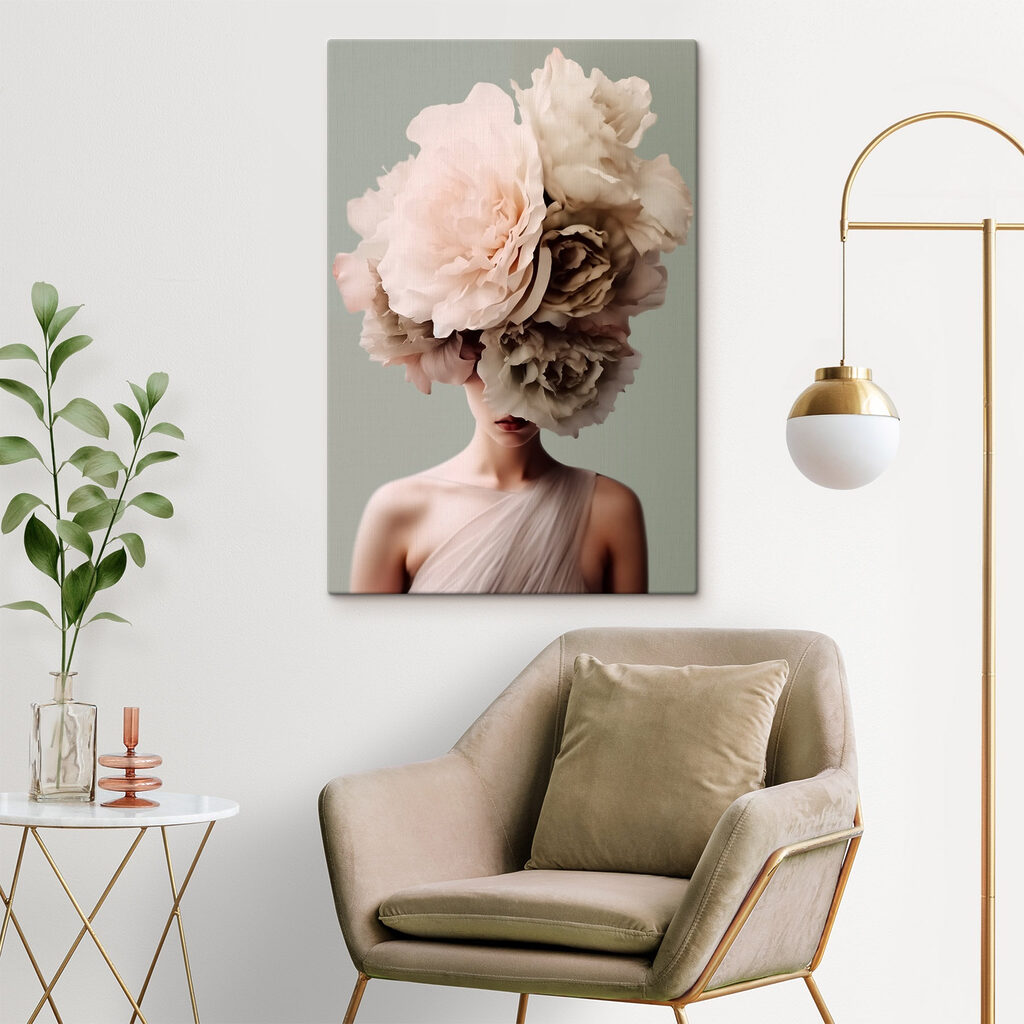 Woman with flowers on her head