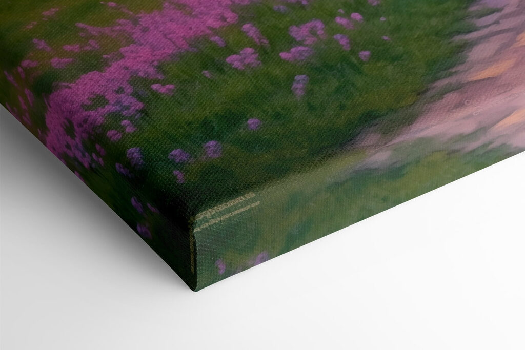 Path through a field of purple flowers