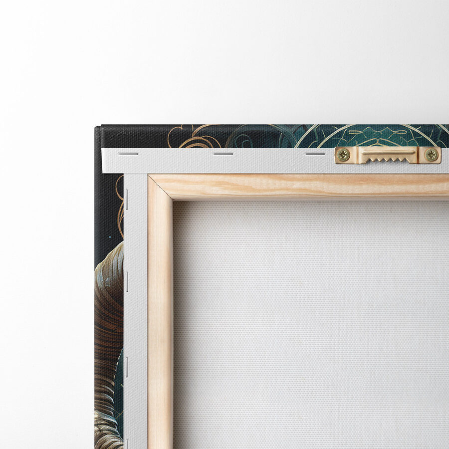 Painting of a ram with a pattern on it Painting of a ram with a pattern on it