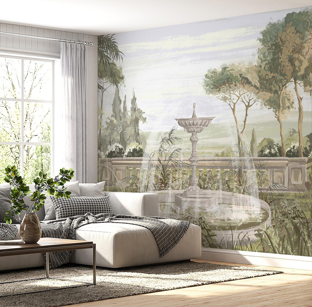 Water fountain in a garden