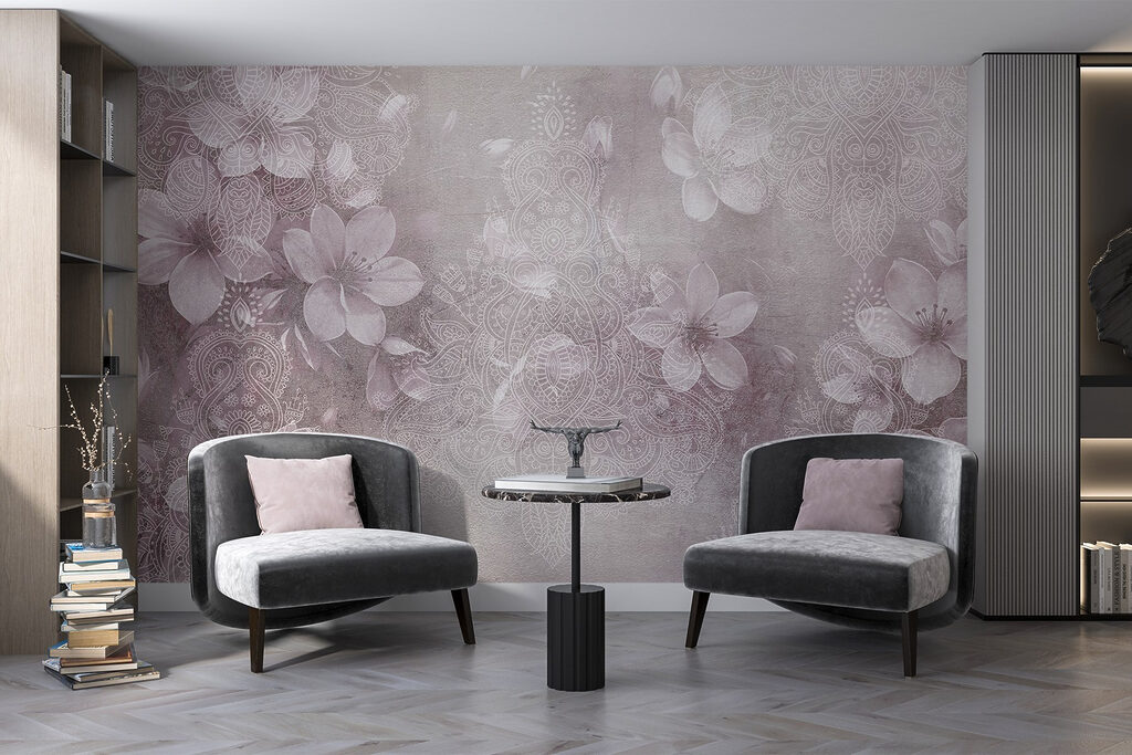 Delicate floral patterns in soft hues