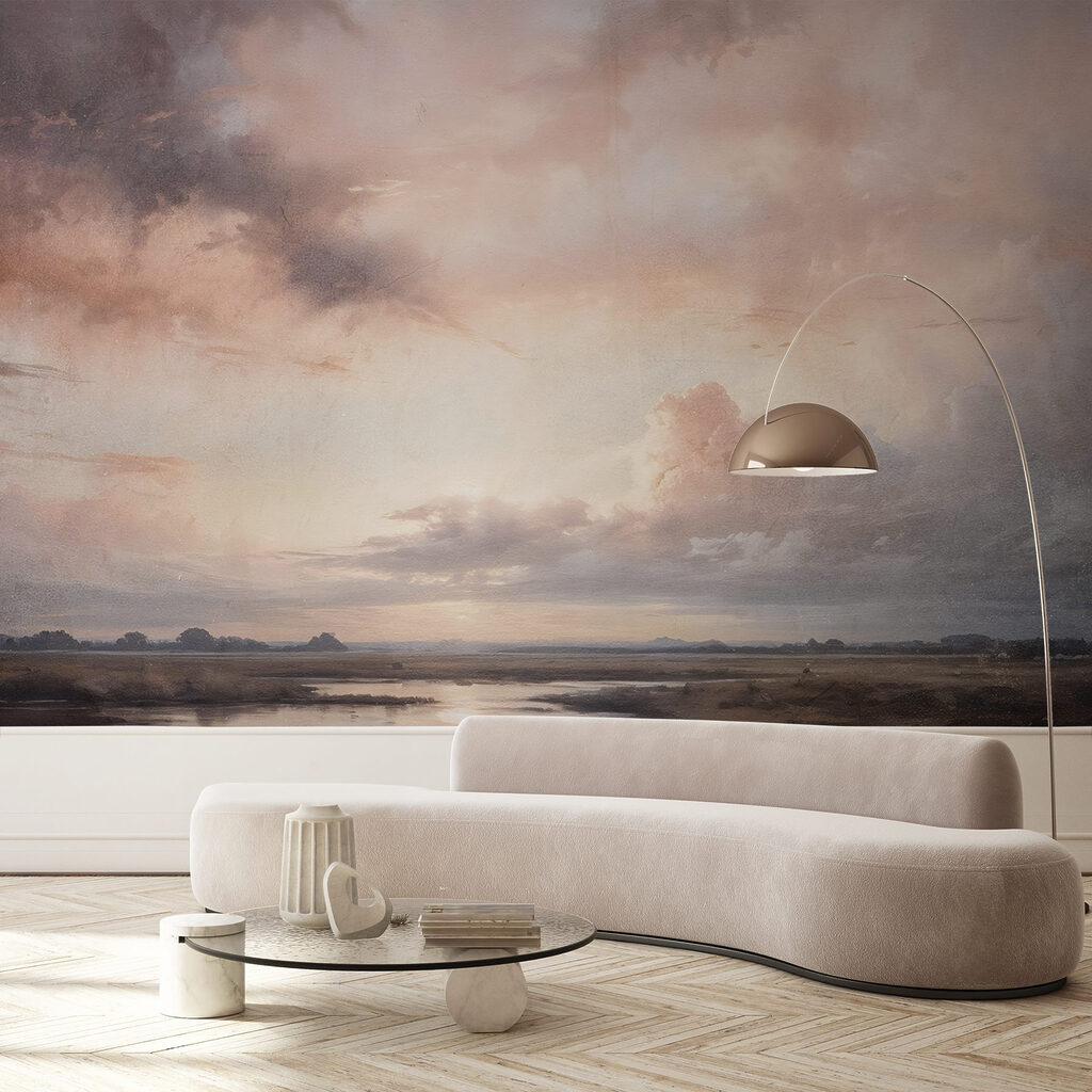 Landscape with a body of water and clouds