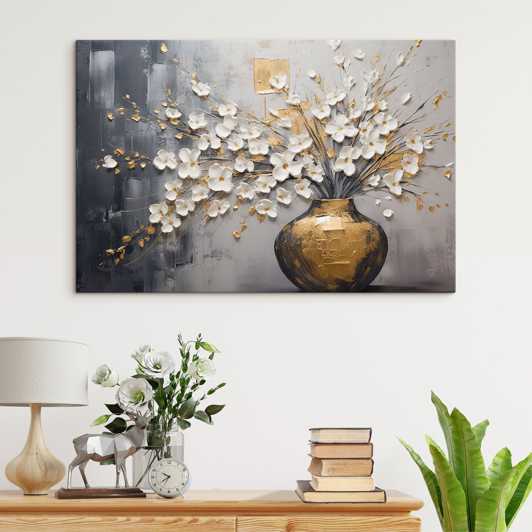 Painting of flowers in a vase
