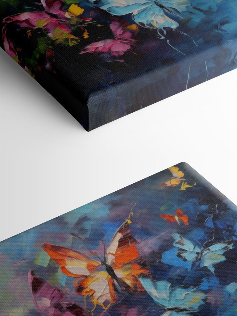 Painting of butterflies flying