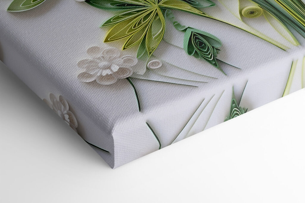 Paper flowers and leaves