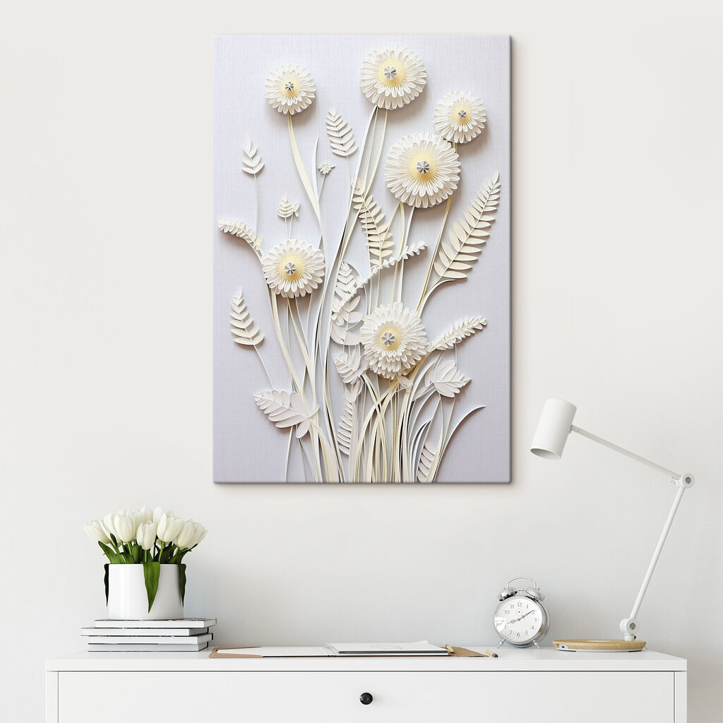 White paper cutout flowers