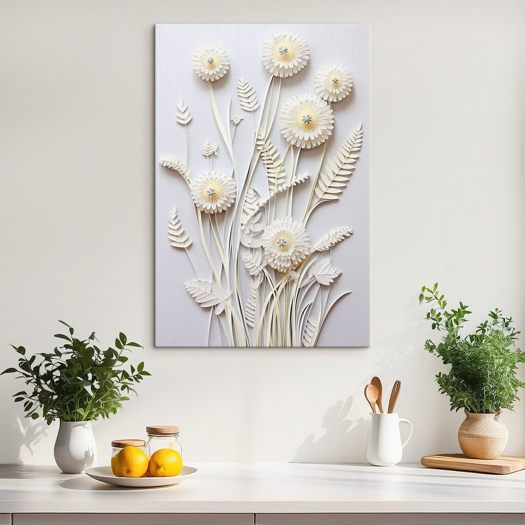 White paper cutout flowers