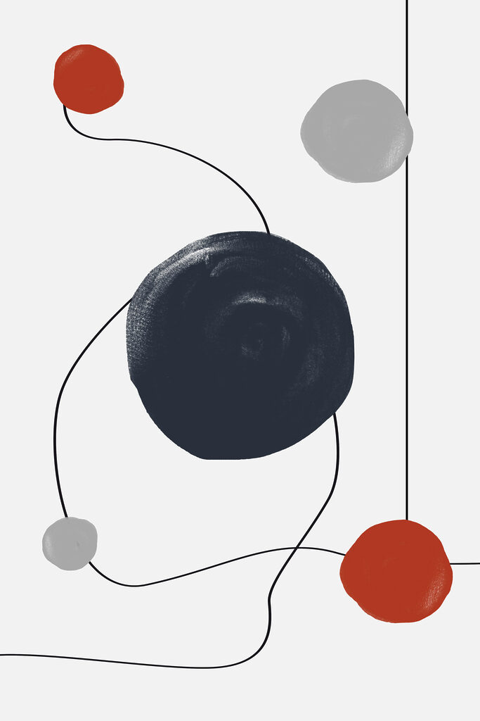 Black and red circles and lines Black and red circles and lines