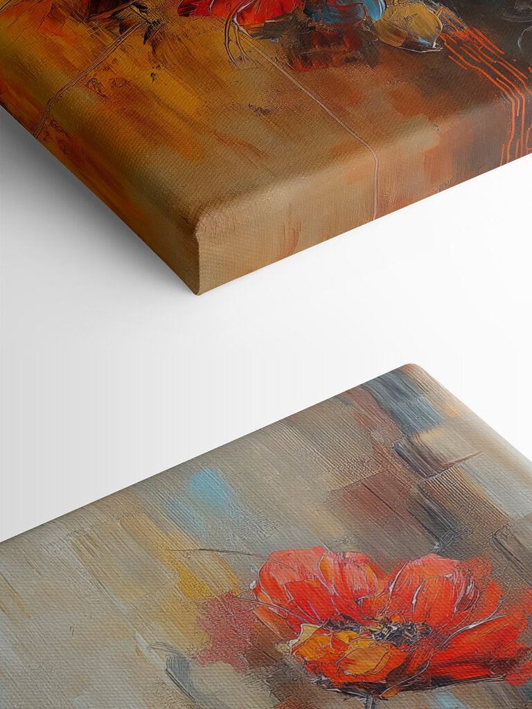 Painting of flowers on a canvas Painting of flowers on a canvas