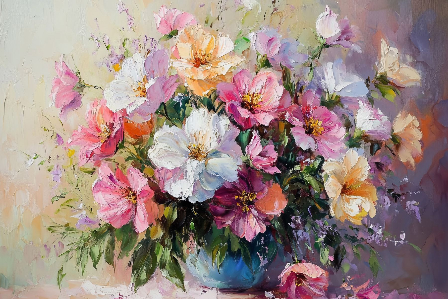 Painting of flowers in a vase Painting of flowers in a vase