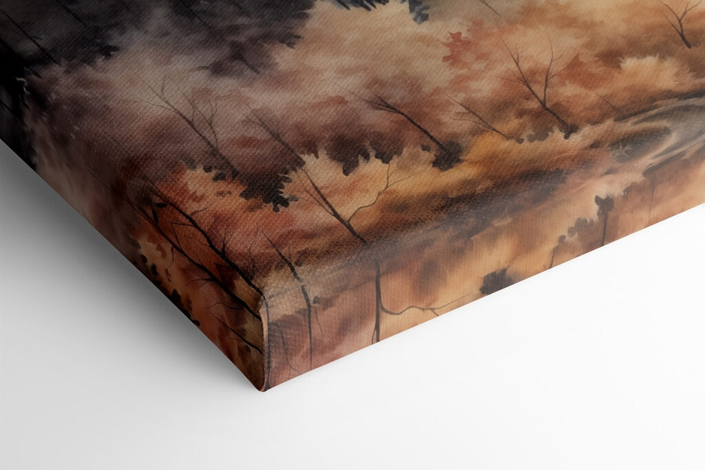 Landscape of a forest with fog